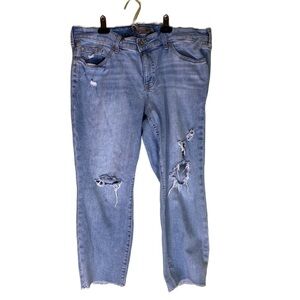 Torrid Women’s Distressed Crop Boyfriend Jeans Size 14. Vintage Stretch.